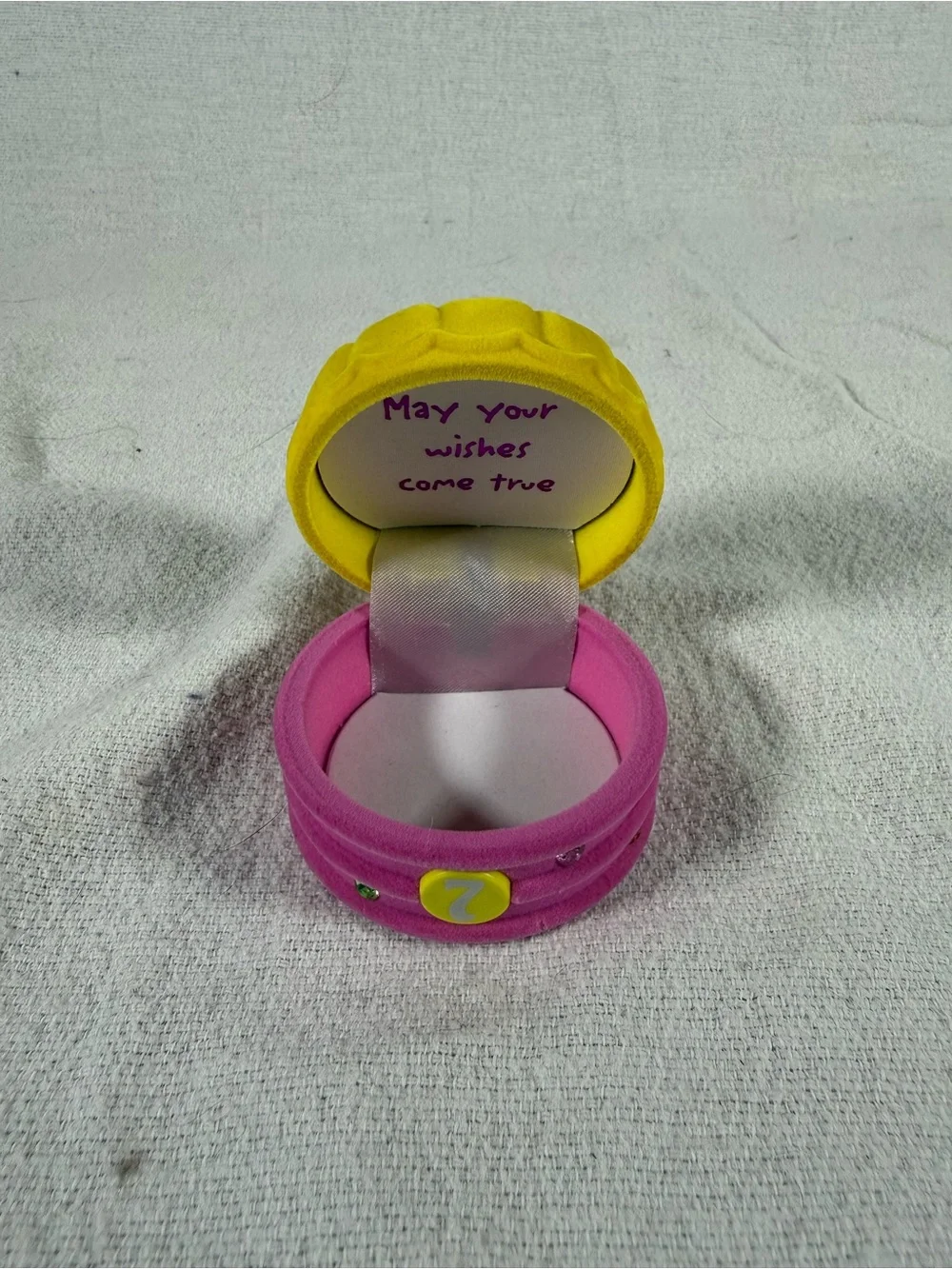 Pink and Yellow Rhinestone 7 Year Old Small Jewelry Box